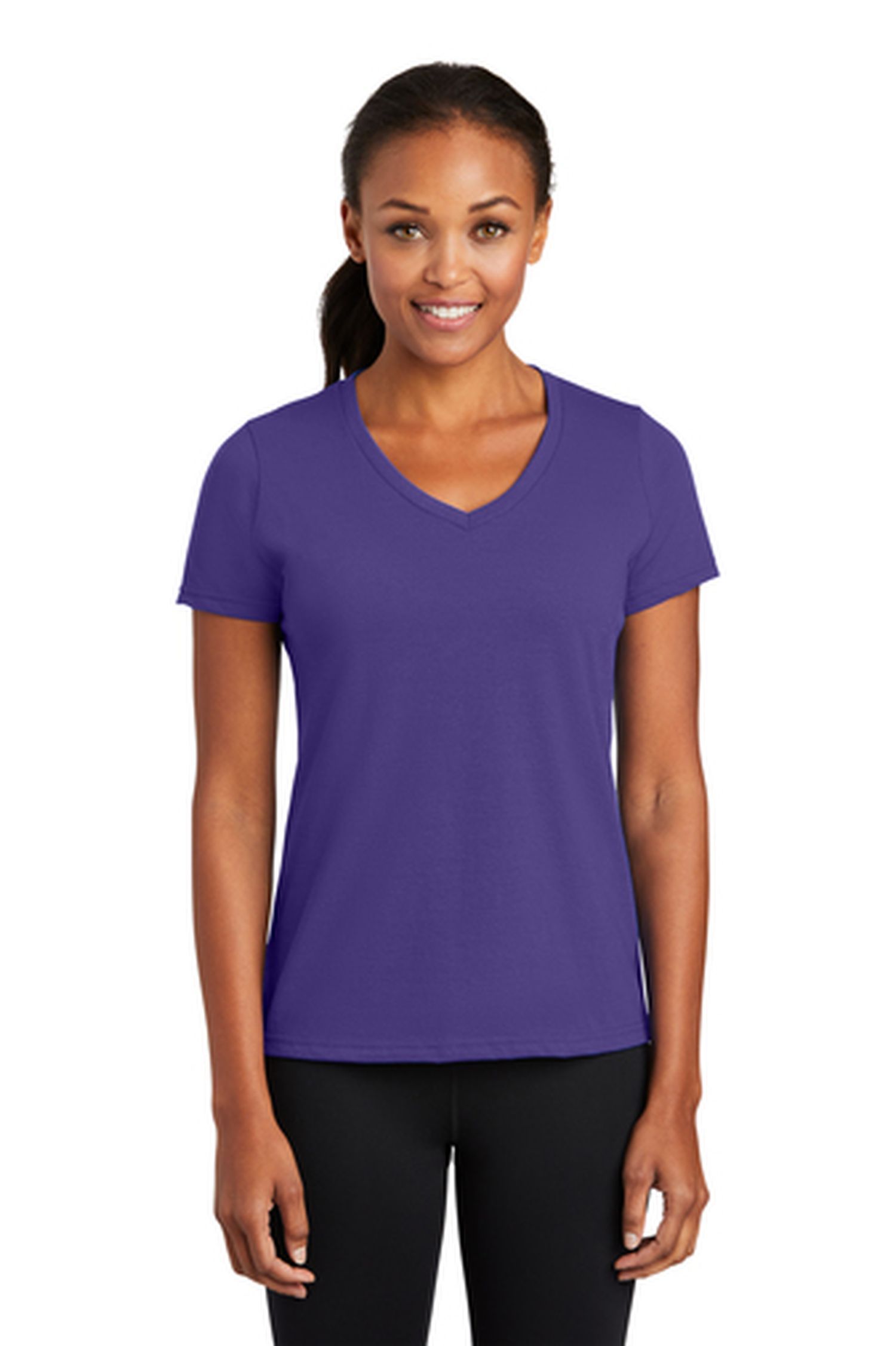 Port & Company Ladies Performance Blend 4.5-ounce 65/35 Poly/Cotton V-Neck Short Sleeve T-Shirt